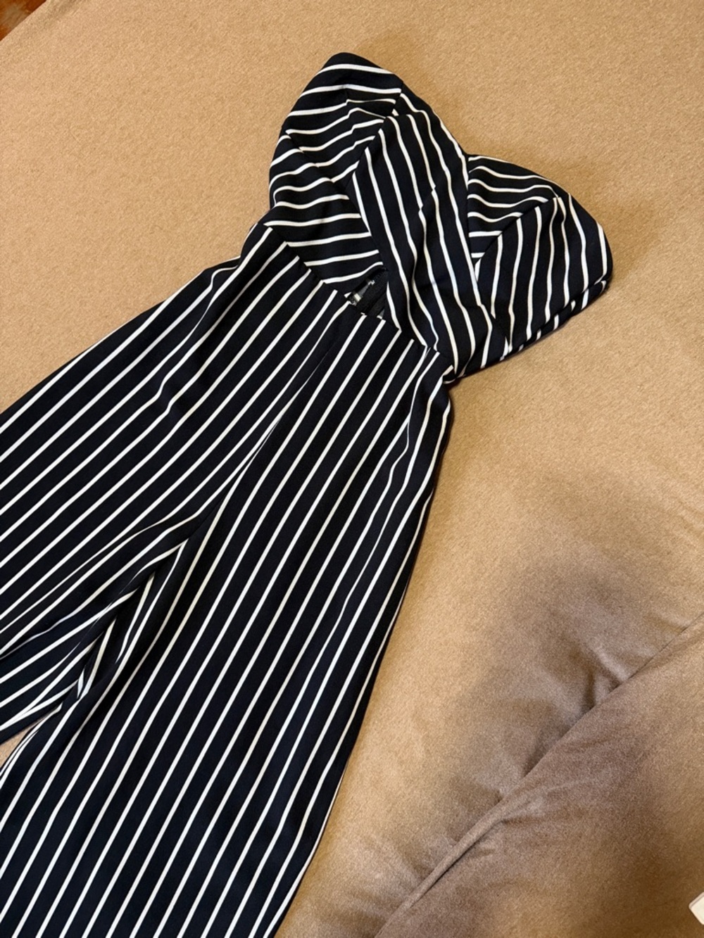 Windsor Strapless Black and White Vertical Stripe Jumpsuit